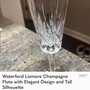 Waterford White Crystal Champagne Flute Drinkware
